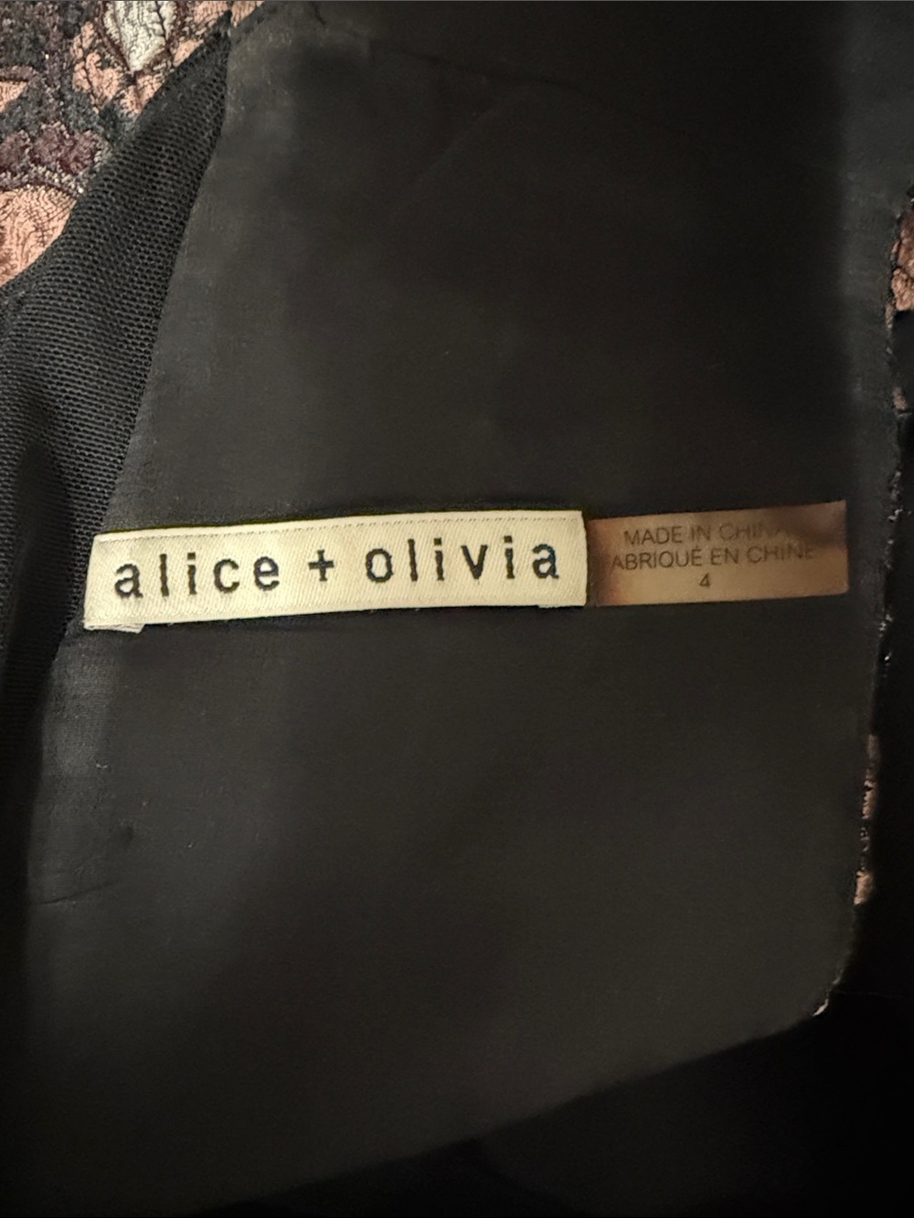 Alice + Olivia Pacey Embellished Lantern Dress Black Metallic Size 4 - Picture 13 of 14